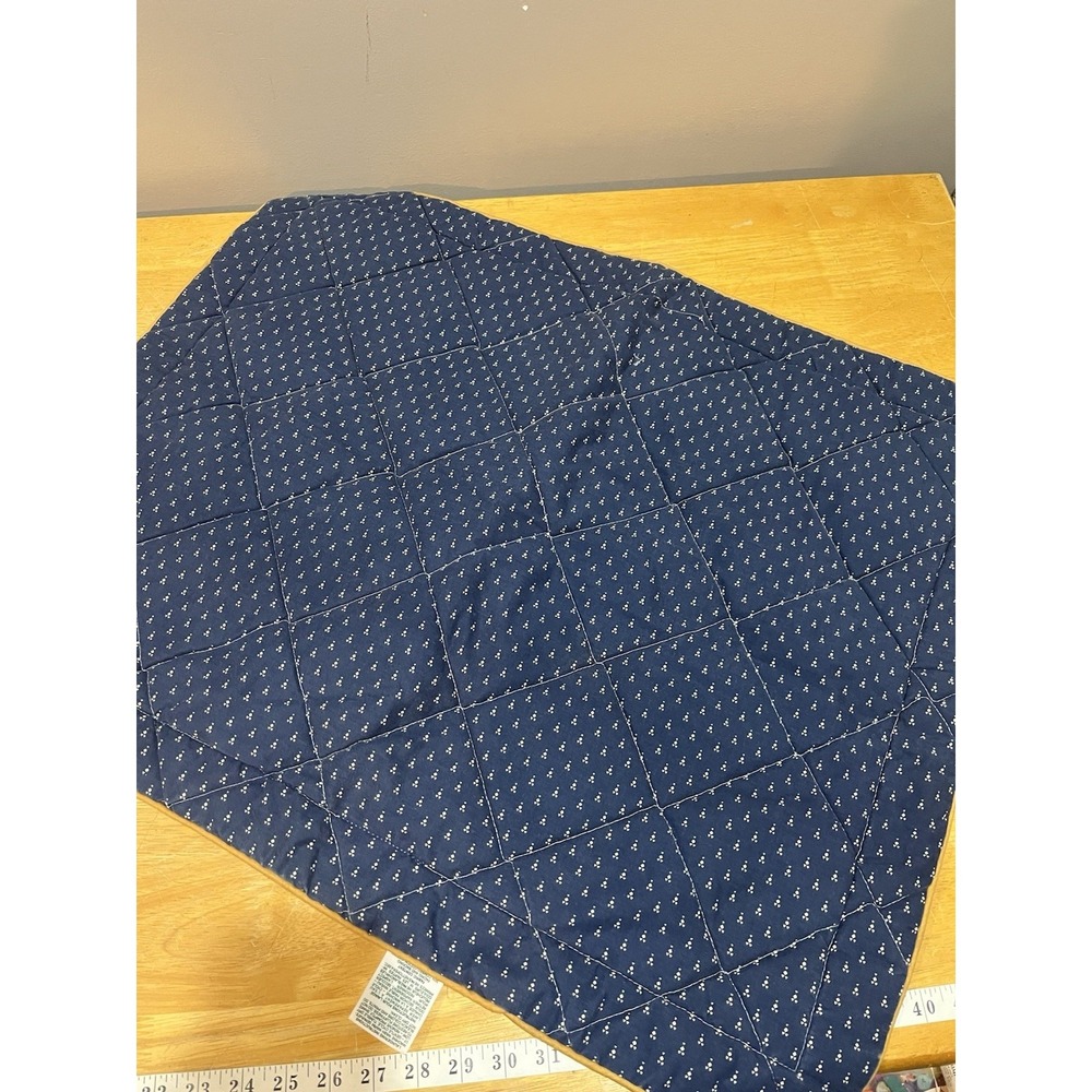 Vtg Laura Ashley Blue Nutmeg Quilted Comforter‎ Sham Standard